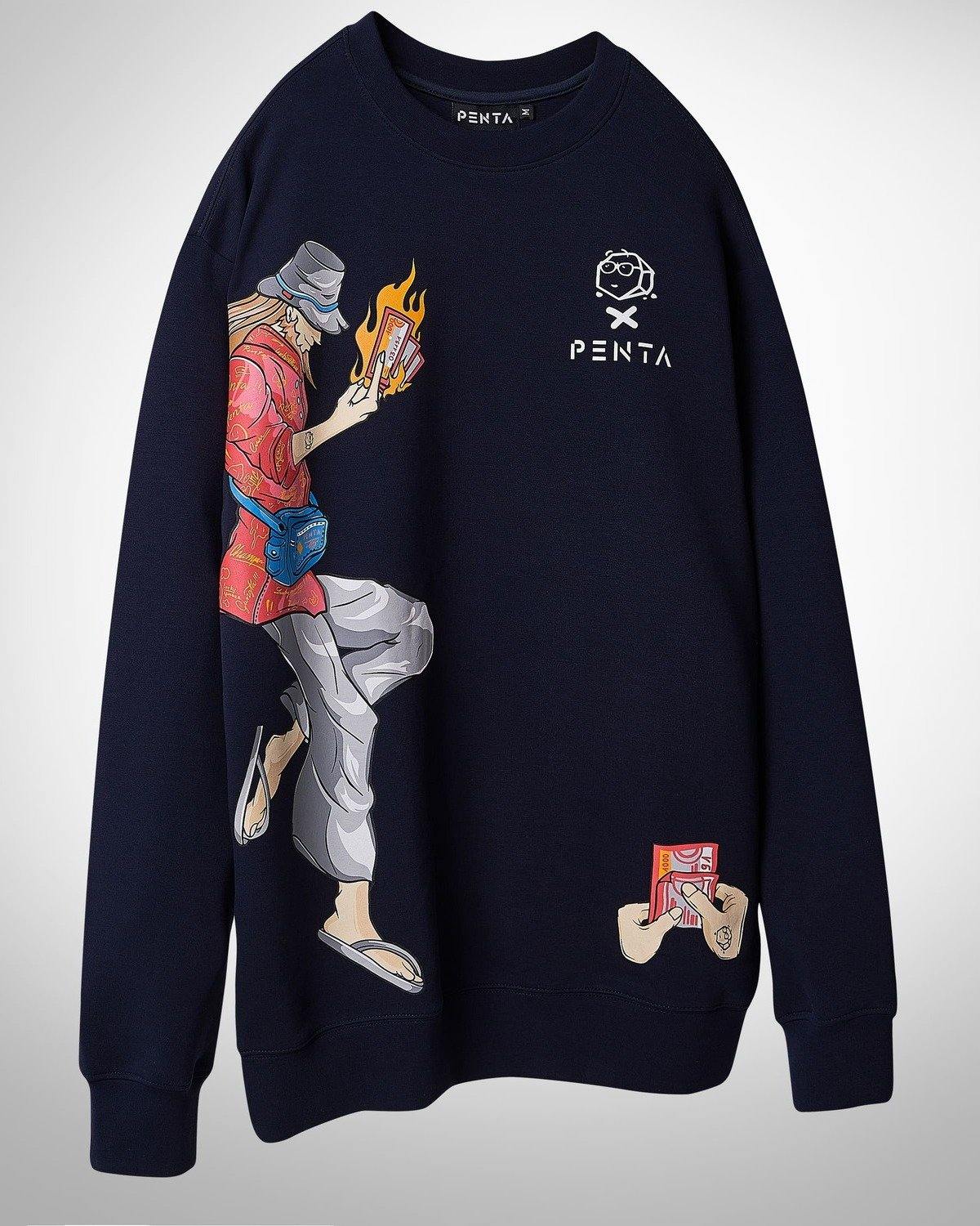 "Destiny 4:30pm" Sweater Navy - PENTA