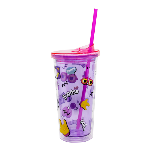 Ly ống hút 2 lớp 600ML - Mihi Mana Cup Purple - MISTHY
